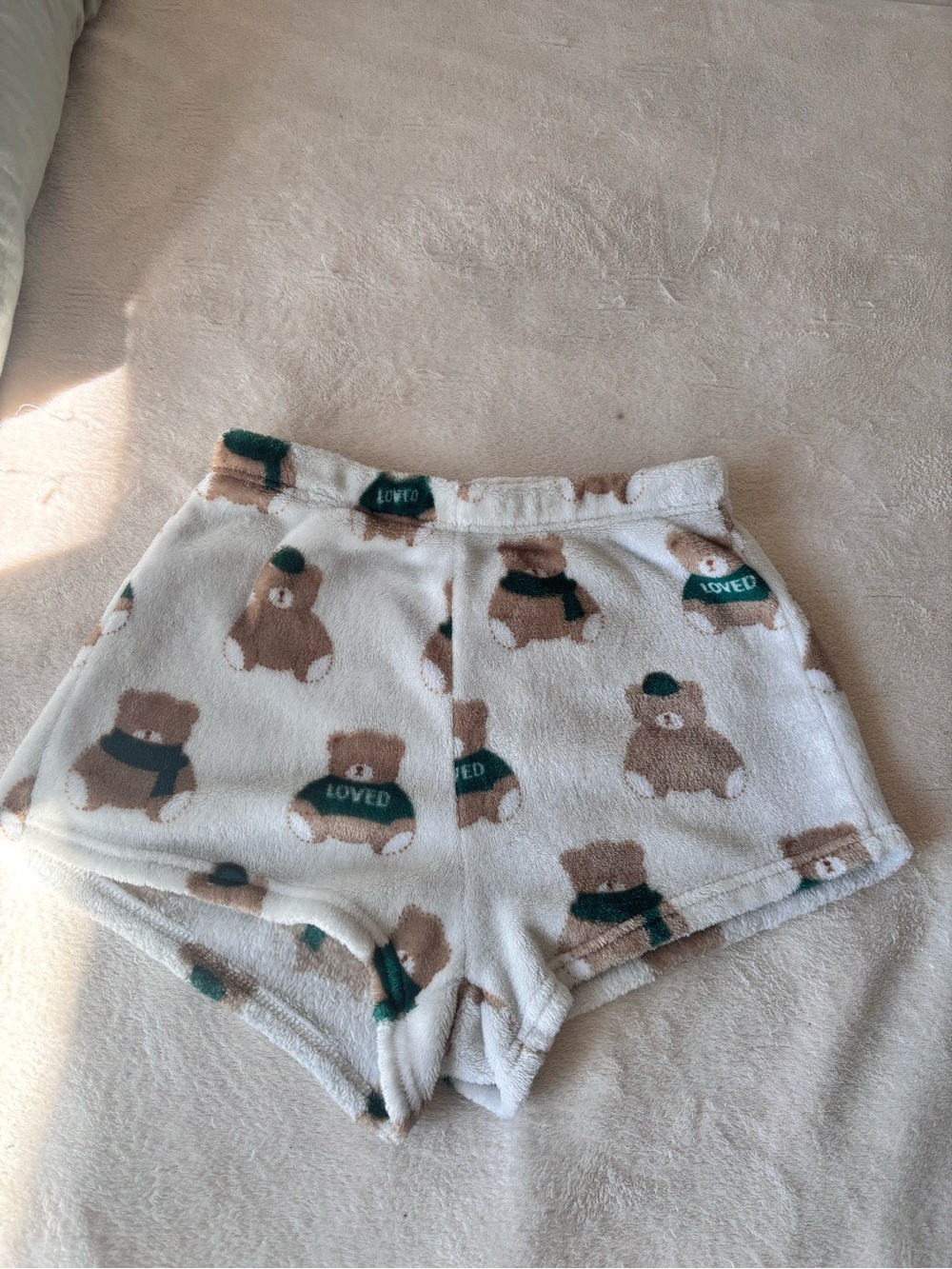 FREE with purchase- Plush Teddy Print Pyjama Shorts